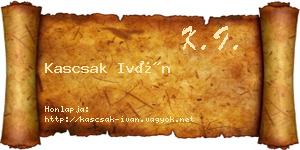 Kascsak Iván névjegykártya